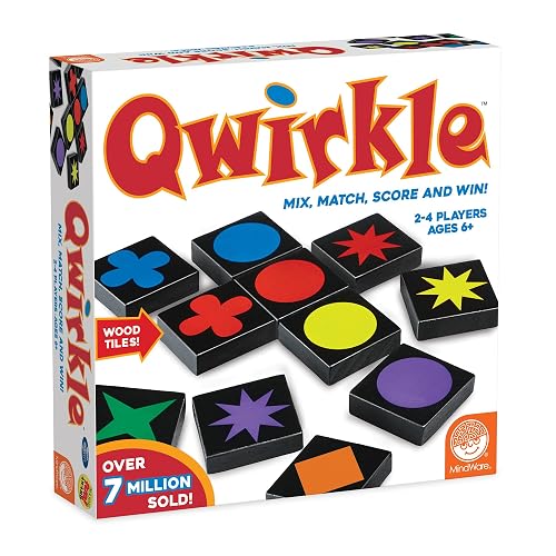 Mindware |Qwirkle | The Ultimate Tactical Tile-Laying Game | A Games Night Favourite with a Colourful Twist | Ultimate Strategy Game for Kids & Adults | 2–4 Players, Ages 6+, 45 Minutes Playing Time