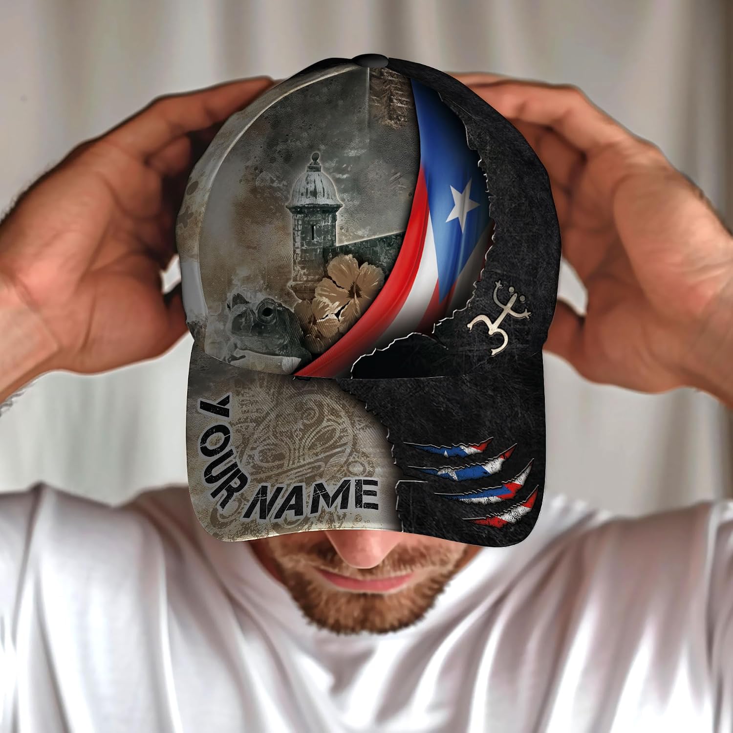Custom Name Puerto Rico Baseball Cap, Personalized Puerto Ricans Caps for Men, Customized Puerto Rico Baseball Hat
