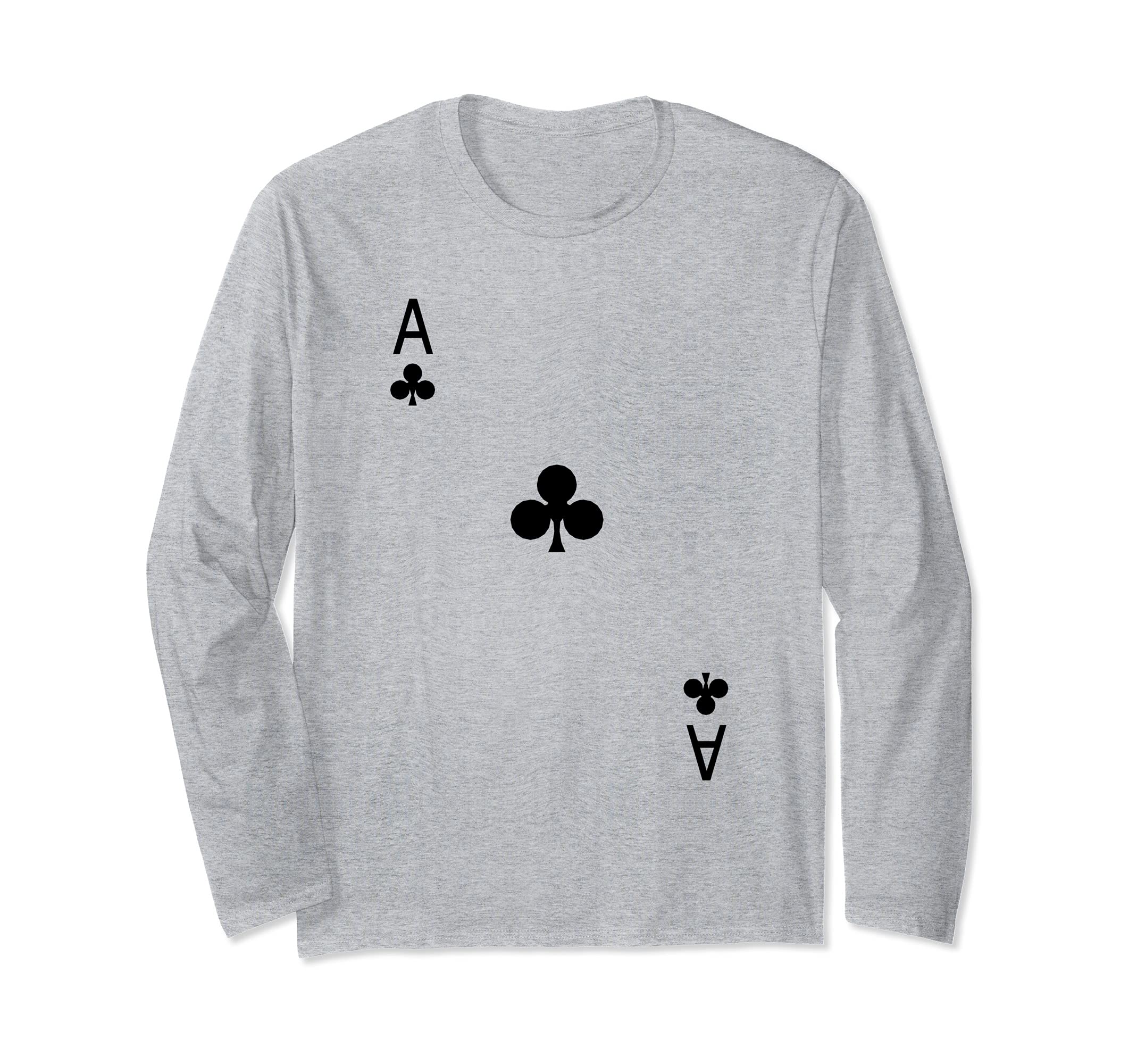 Ace of Black Clubs Halloween Cards T-Shirt Men Women Long Sleeve T-Shirt