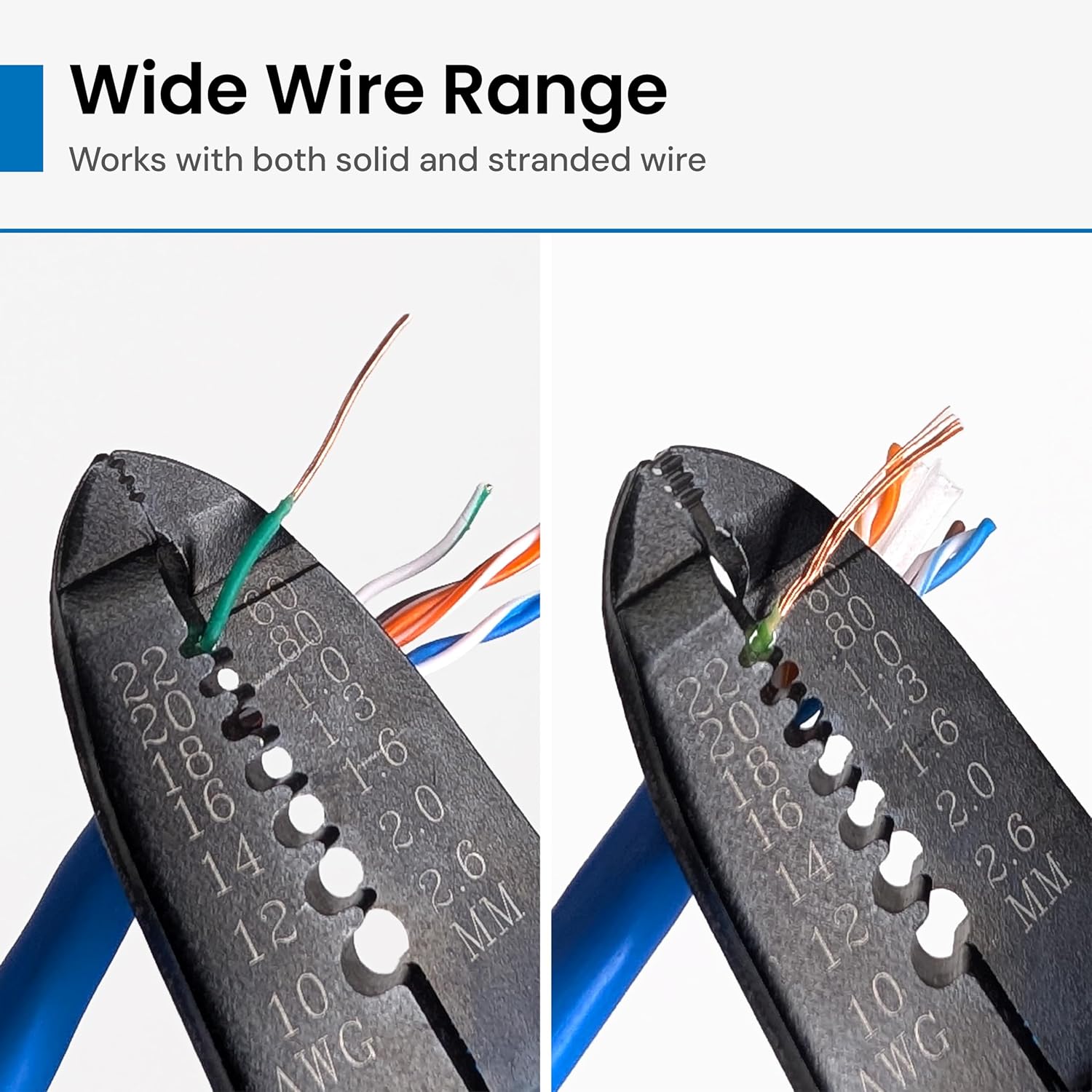 ICC Wire Cutter and Stripper Tool for 10–22 AWG Solid and 12–24 AWG Stranded Copper Wire