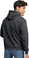Vista 17 de Hanes EcoSmart Hoodie, Midweight Fleece, Pullover Hooded Sweatshirt for Men Negro