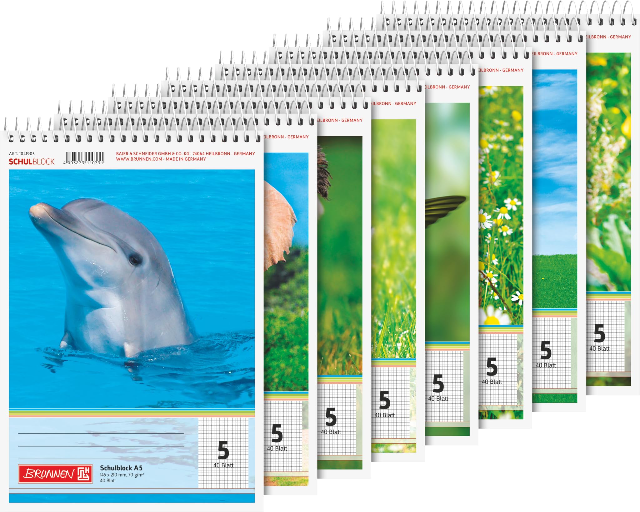 Brunnen 1041905 Pad Ruling Style 5 (A5, 40 Sheets, 5 mm Squared)