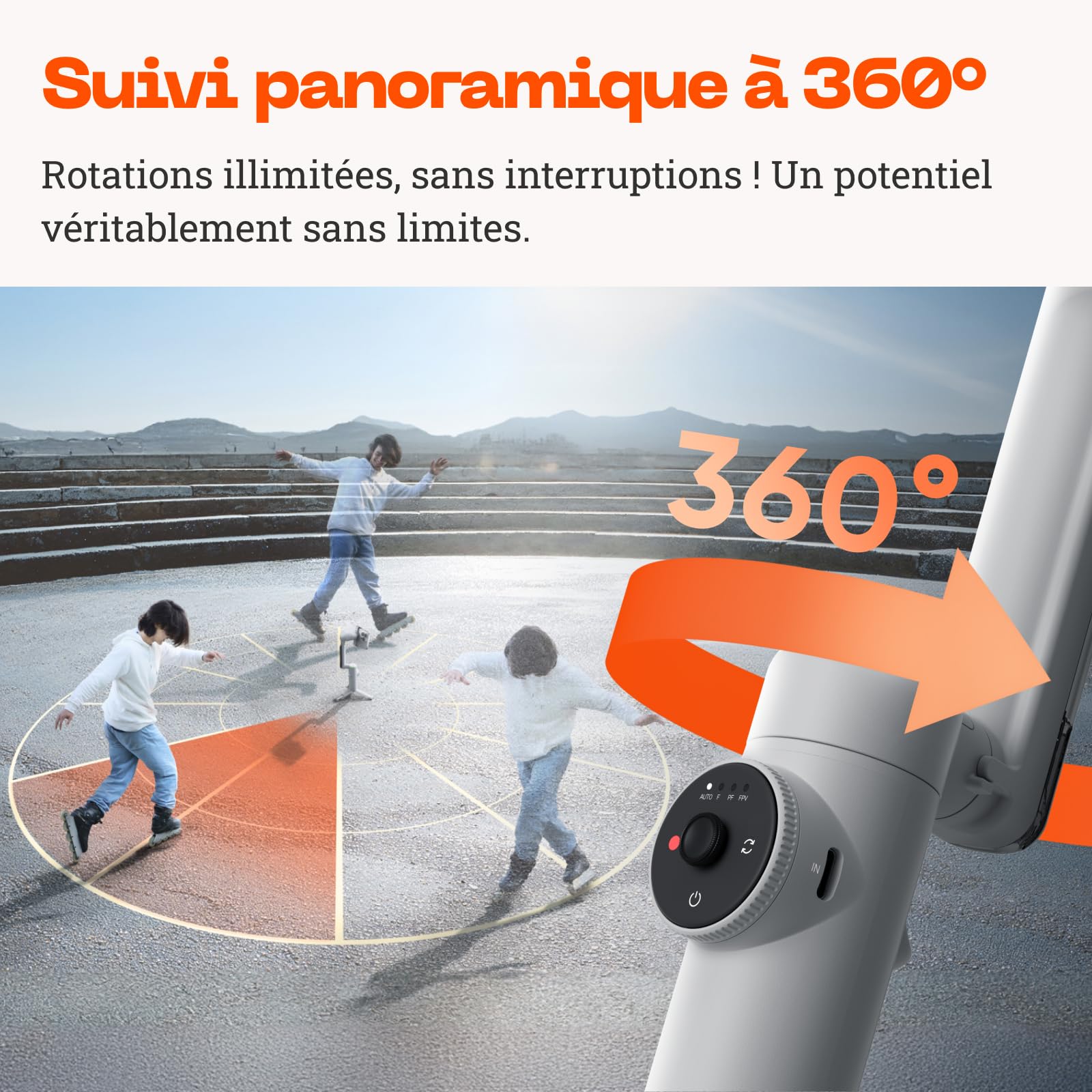Insta360 Flow Pro Pack standard - Stabilisateur pour smartphone alimenté par l'IA, compatible Apple DockKit, suivi panoramique infini à 360º, stabilisation 3 axes, trépied intégré, portable et pliable