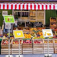 Vista 7 de LEIFIDE Paquete de 8 soportes ajustables para letreros de pedestal resistentes de 8.3 x 11.7 pulgadas, soporte de cartel ajustable con marco abierto