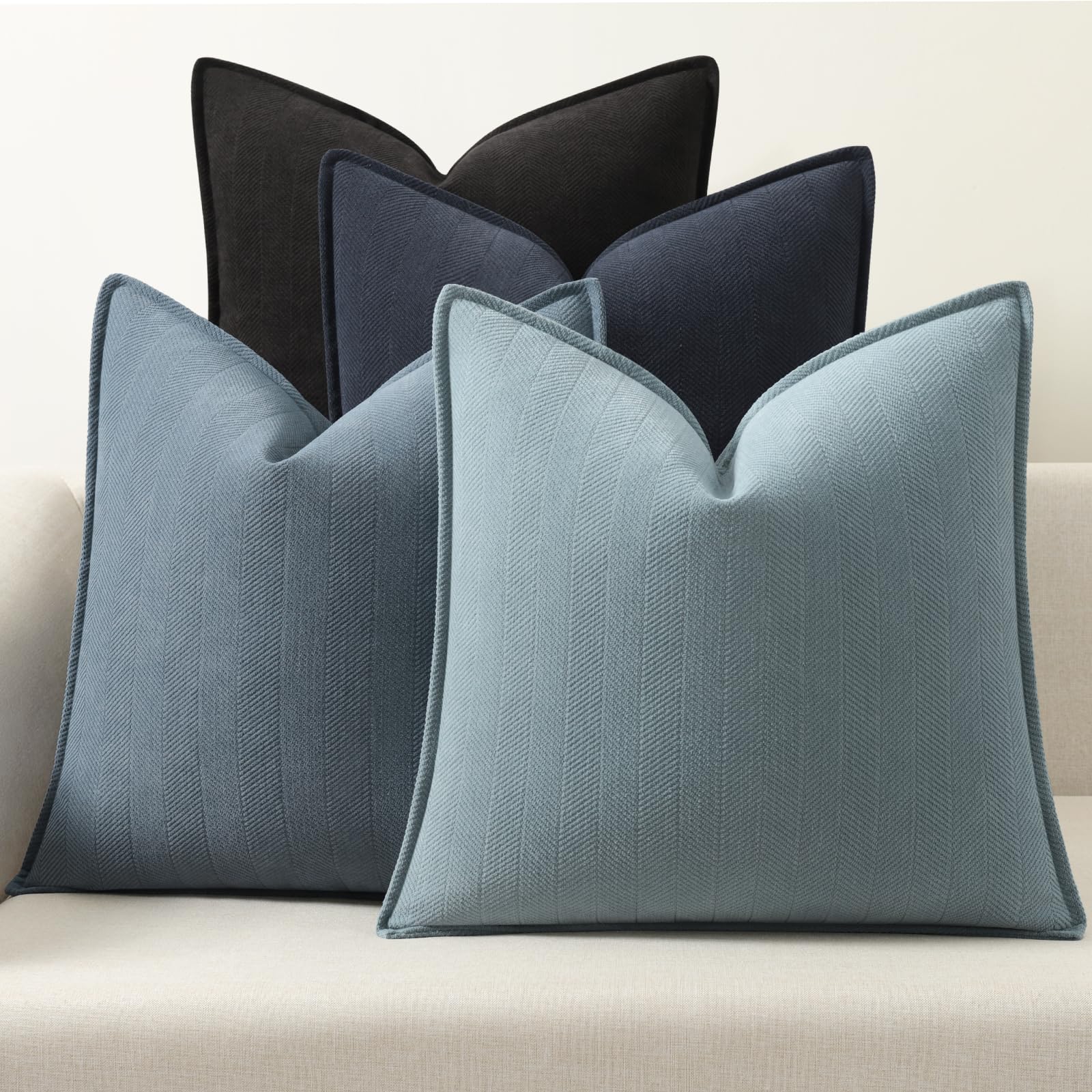 ZWJD Kissenbezug 45x45 4er Set Chenille Kissenbezüge Sofakissen Kissenhülle mit elegantem Design, Weiche und Luxuriöse Dekorative Dekokissen für Couch, Bett und Heimdekoration