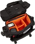 Amazon Basics Large DSLR Camera Gadget Bag - 12.8 x 8 x 9.8 Inches, Black And Orange