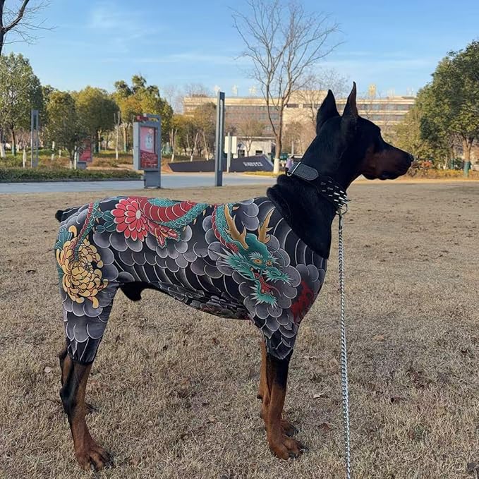 Ropa para Perro con Estampado de Tatuaje, Pijama Disfraz para Mascotas Talla L miniatura 4