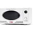 Nostalgia Modern Retro Countertop Microwave Oven - 900-Watt - 0.9 cu ft - 12 Pre-Programmed Cooking Settings - Digital Clock - Kitchen Appliances - White