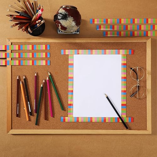 Miniatura 4 de 24 tiras magnéticas retro para tablero de anuncios, tiras magnéticas decorativas con bordes magnéticos adhesivos para tablones de anuncios, oficina,