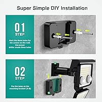 Vista 7 de Luces solares para exteriores – 3000 lm, 188 luces LED con sensor de movimiento, 4 cabezales IP65, luces de inundación de seguridad alimentadas a