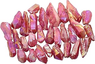 mookaitedecor 460 gramos a granel, con revestimiento de titanio, piedras irregulares, sin perforar, para decoración de reiki, curación, bricolaje, color rojo