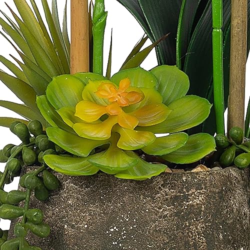 Miniatura 6 de Vanity Art Orquídeas artificiales Phalaenopsis de 23.23 pulgadas con arreglo floral de suculentas en maceta, 2 tallos de flores artificiales de