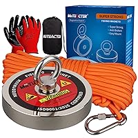 Vista 13 de MUTUACTOR Kit de pesca con imán de doble cara de 800 libras resistente con pivote