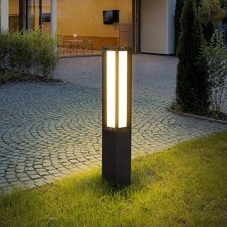Linkmoon 32-Inch Aluminum LED Landscape Path Light - 8W 800LM 3000K Warm Glow, IP65 Waterproof Bollard for Driveway, Patio, Garden