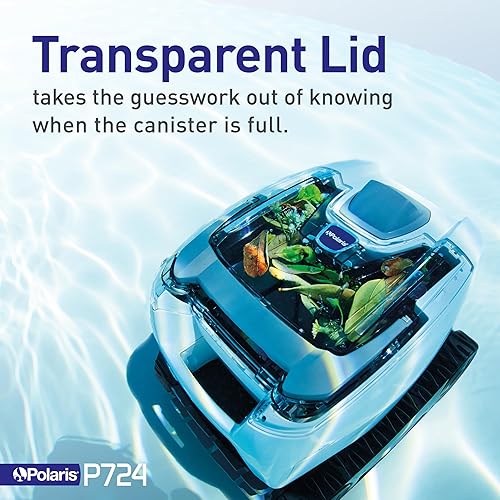 Miniatura 9 de Polaris Limpiador robótico P70 para piscinas sobre el suelo, tapa transparente con recipiente de filtro fácil de limpiar, compacto y ligero