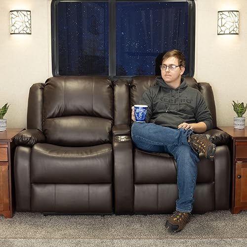 Miniatura 36 de RecPro Charles - Sofá reclinable doble de pared de 58 pulgadas, para autocaravana, con tela mejorada (color plomizo)