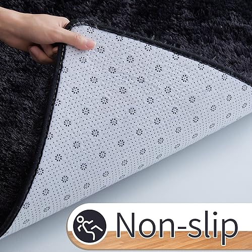 Miniatura 6 de Alfombra ultra suave acolchada para área, de 8x10 pies, blanco, alfombras de felpa, peludas, antideslizantes,de piel sintética, para decoración de