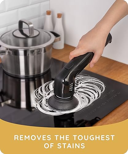 Miniatura 8 de JULY HOME Limpiador giratorio eléctrico de mano limpiador automático inalámbrico para ducha limpiador para azulejos parrilla platos fregadero ducha