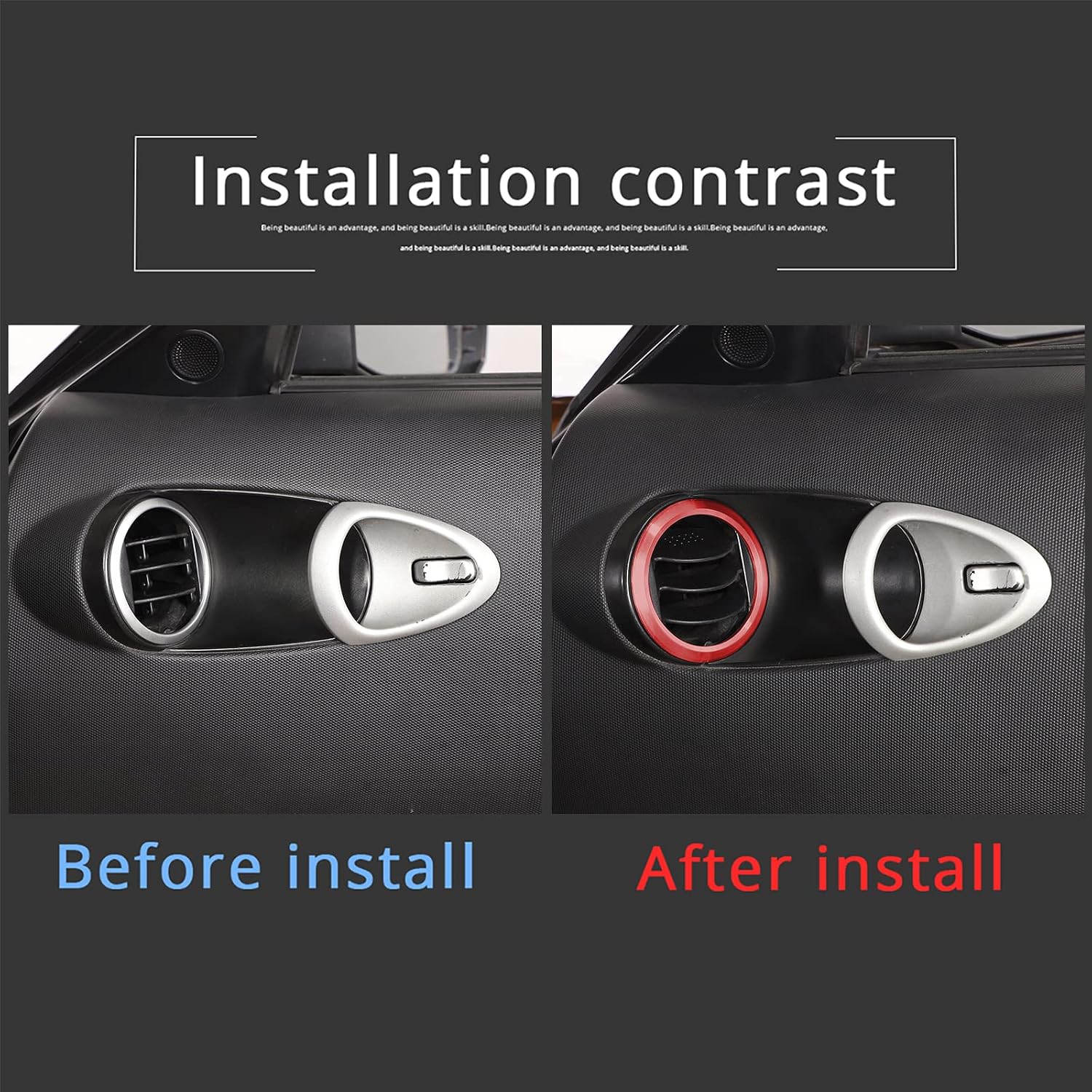 Sekhyna Central Console Decorative Cover Stickers Trim Red Soft Carbon Fiber Compatible with Nissan 350Z Z33 2003 2004 2005 2006 (Door Air Vent Cover Trim-2PCS Aluminum Alloy)