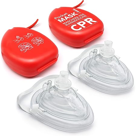 Aiesi Pocket Mask Mascara De Emergencia Profesional Para Respiracion Boca A Boca Con Valvula Unidireccional Y Filtro Paquete De 2 Piezas Cpr Mask Resuscitator Amazon Es Salud Y Cuidado Personal