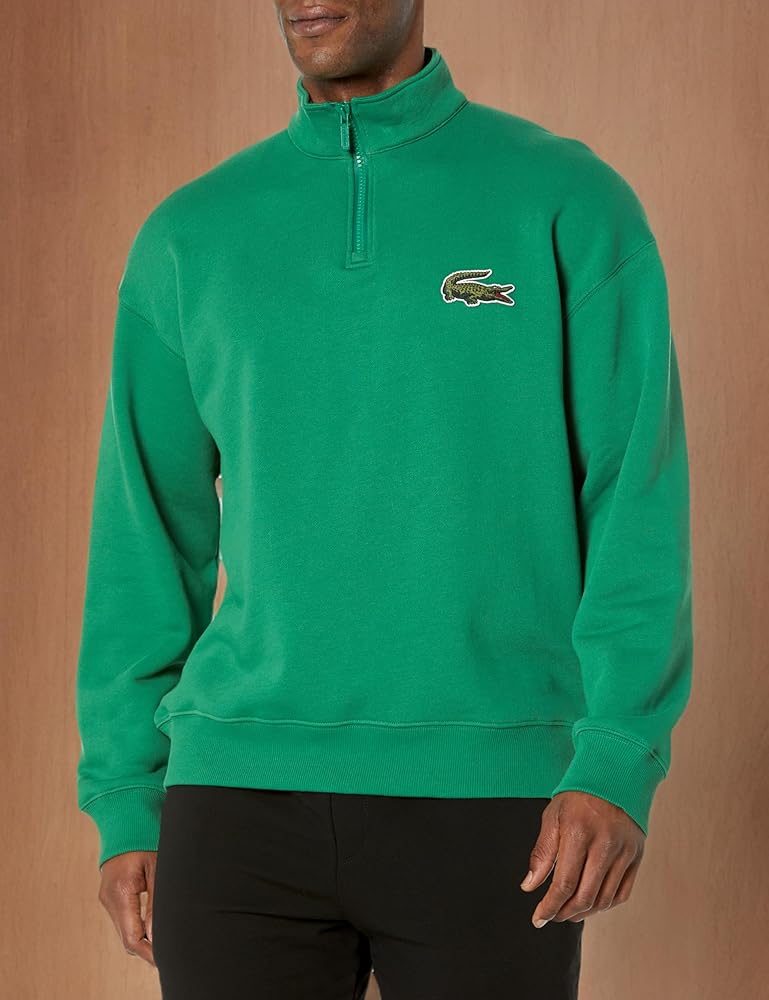 Lacoste Men's Unisex Zip High Neck Organic Cotton Sweatshirt
