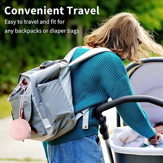 senbowe 2 Pack Silicone Pacifier Holder, Portable Case for Diaper Bag