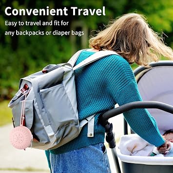 senbowe 2 Pack Silicone Pacifier Holder, Portable Case for Diaper Bag