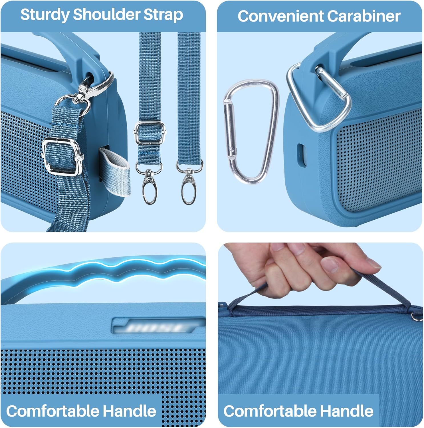 Storage Case Kits Compatible with Bose SoundLink Flex 2nd Gen/Bose SoundLink Flex Portable Speaker (Sandstone Silicone Cover + Hard Case) - Image 5