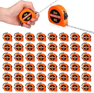 Copkim 50 Pack Mini Retractable Tape Measure Keychains 6ft/2m Dual Scale - Bulk Valentine's Day Gifts, School Rewards, Pocket Measuring Tapes