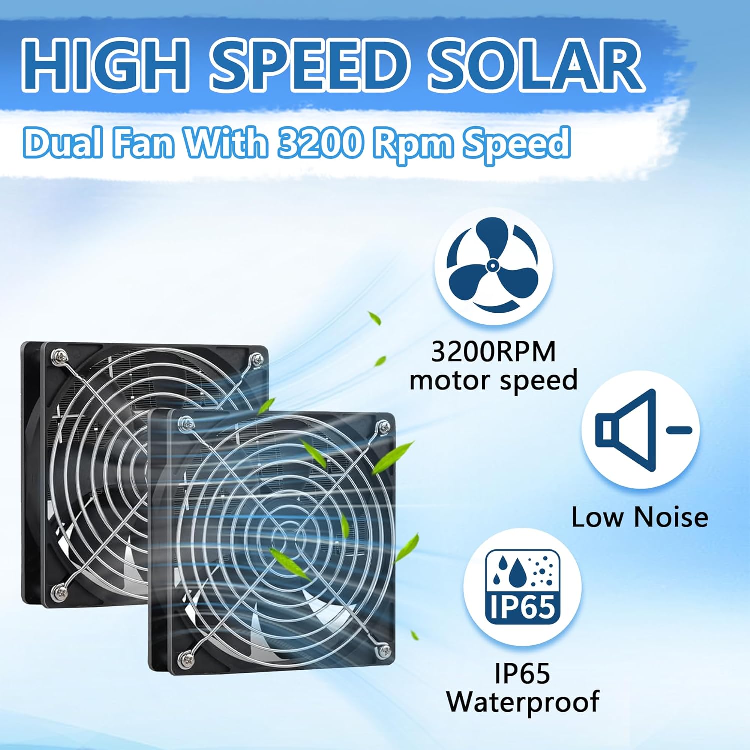 Solar Fan for Chicken Coop with 2 Fans and 3 Modes Controller Solar Exhaust Fan for Dog House Greenhouse Shed Outside Solar Powered Fans for Intake or Exhaust Vent Cooling