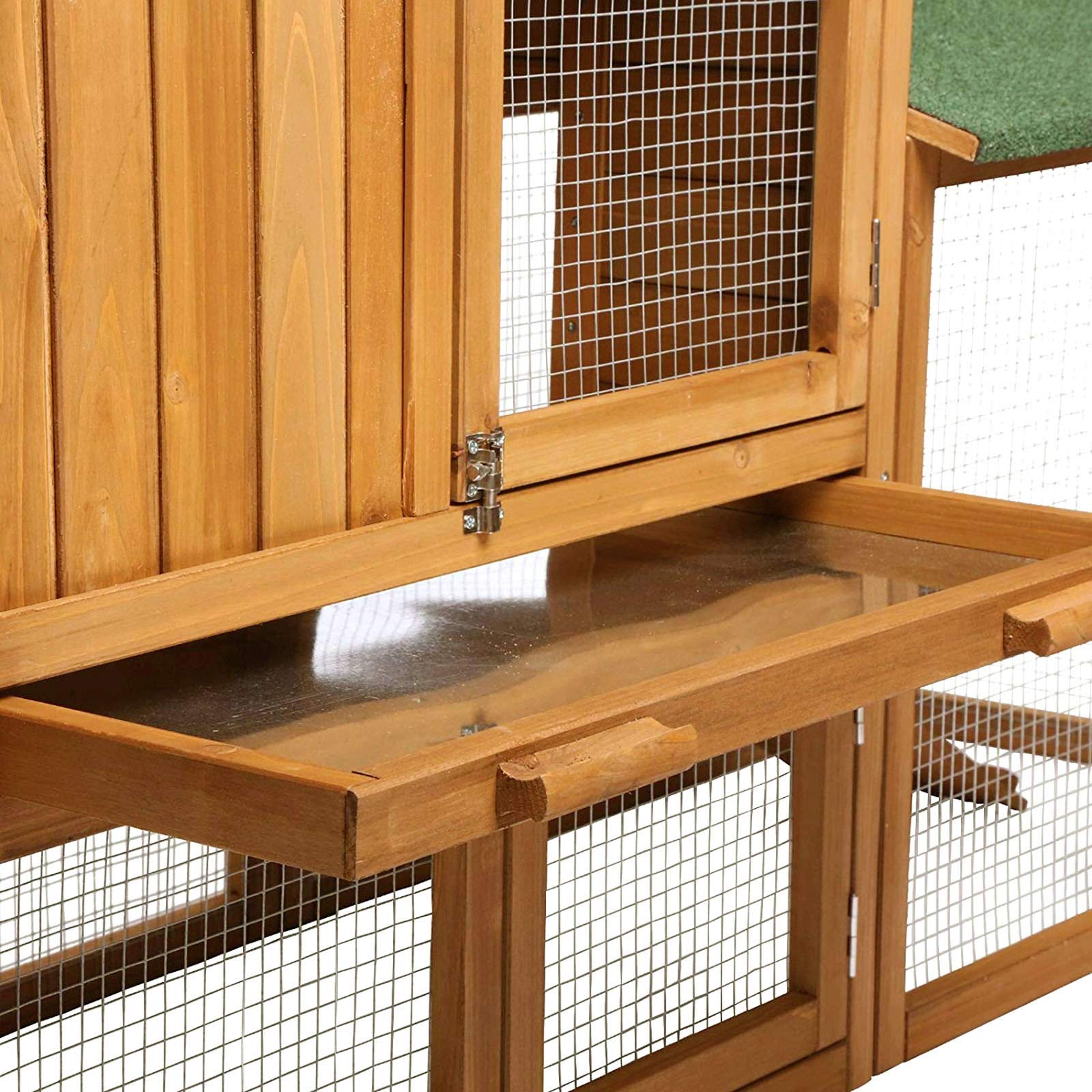 lionto Gabbia Coniglio Legno Casetta Animali da Compagnia Gabbia Esterno 147x52x85 cm