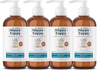 Happy Cappy Medicated Shampoo for Children, Treats Dandruff & Seborrheic Dermatitis, Clinically Tested, No Fragrance, Stops Flakes & Redness on Sensitive Scalps and Skin, 8 oz (Pack of 4)