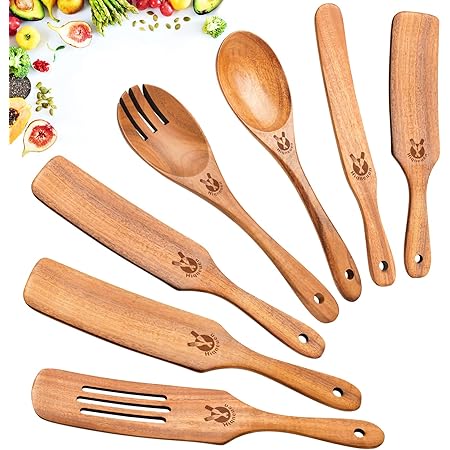 Amazon.com: As Seen on TV, Mad Hungry Spurtle 4pc Set, Acacia Premium ...