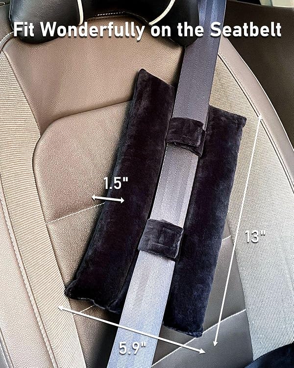BELINOUS Seat Belt Pillows for Post Mastectomy Surgery, Seatbelt Chest Cushion Pads Protector for Car After Heart Surgery, Port Pillows for Chemo and Breast Cancer Patients' Comfort (Black) by BELINOUS - Image 6
