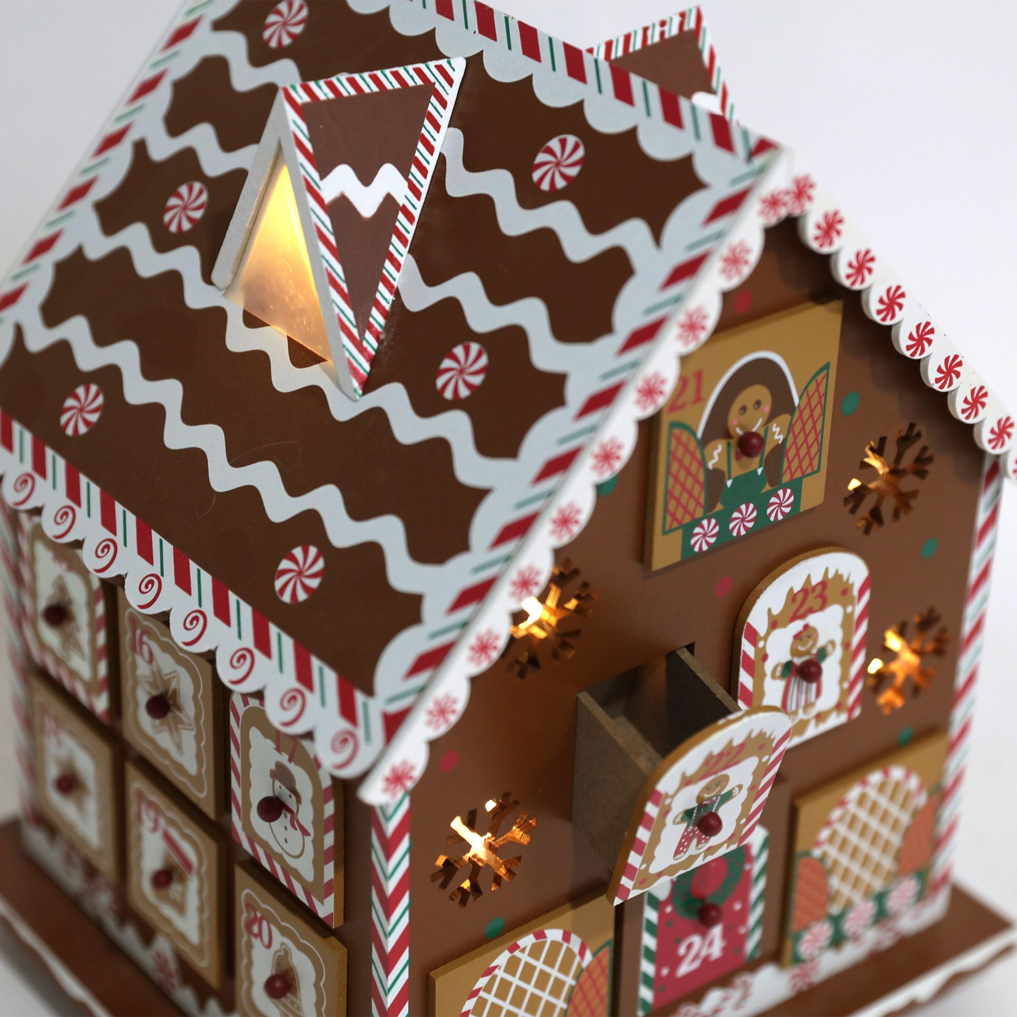 Calendrier De L'Avent Avec 30 Décorations De Sapin De Noël En Bois, Calendrier Compte