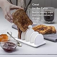 Vista 3 de WM Bartleet & Sons 1750 Tostada tradicional de porcelana con 4 ranuras con asa de transporte/perilla, color blanco