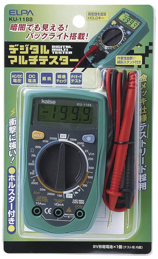 テスター Amazon.co.jp: ELPA デジタルマルチテスタ KU-1188 : 産業・研究