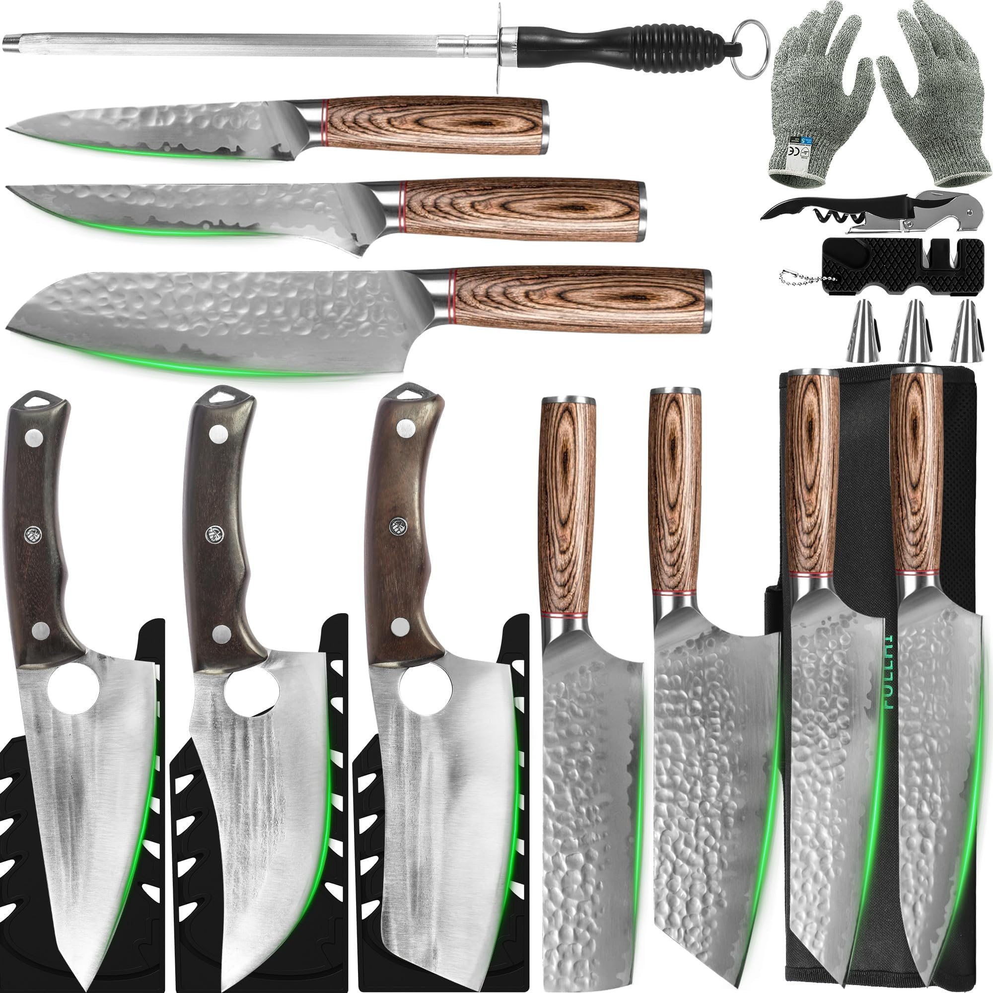 FULLHI Japanese Knife Set Stainless Steel Kitchen Knife Set