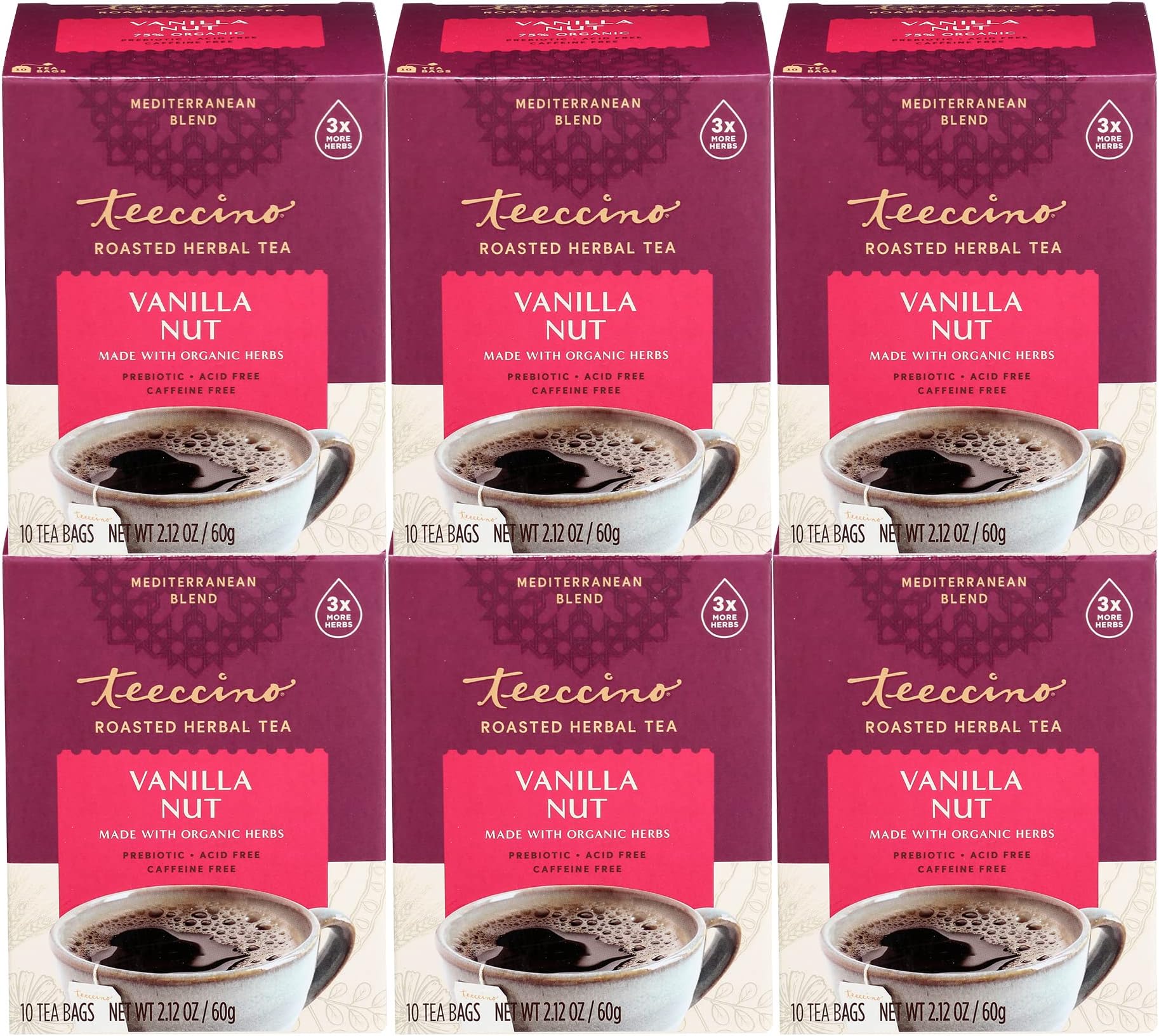 Medium Roast Caffeine Free Chicory Herbal Coffee Vanilla Nut 10 Tea