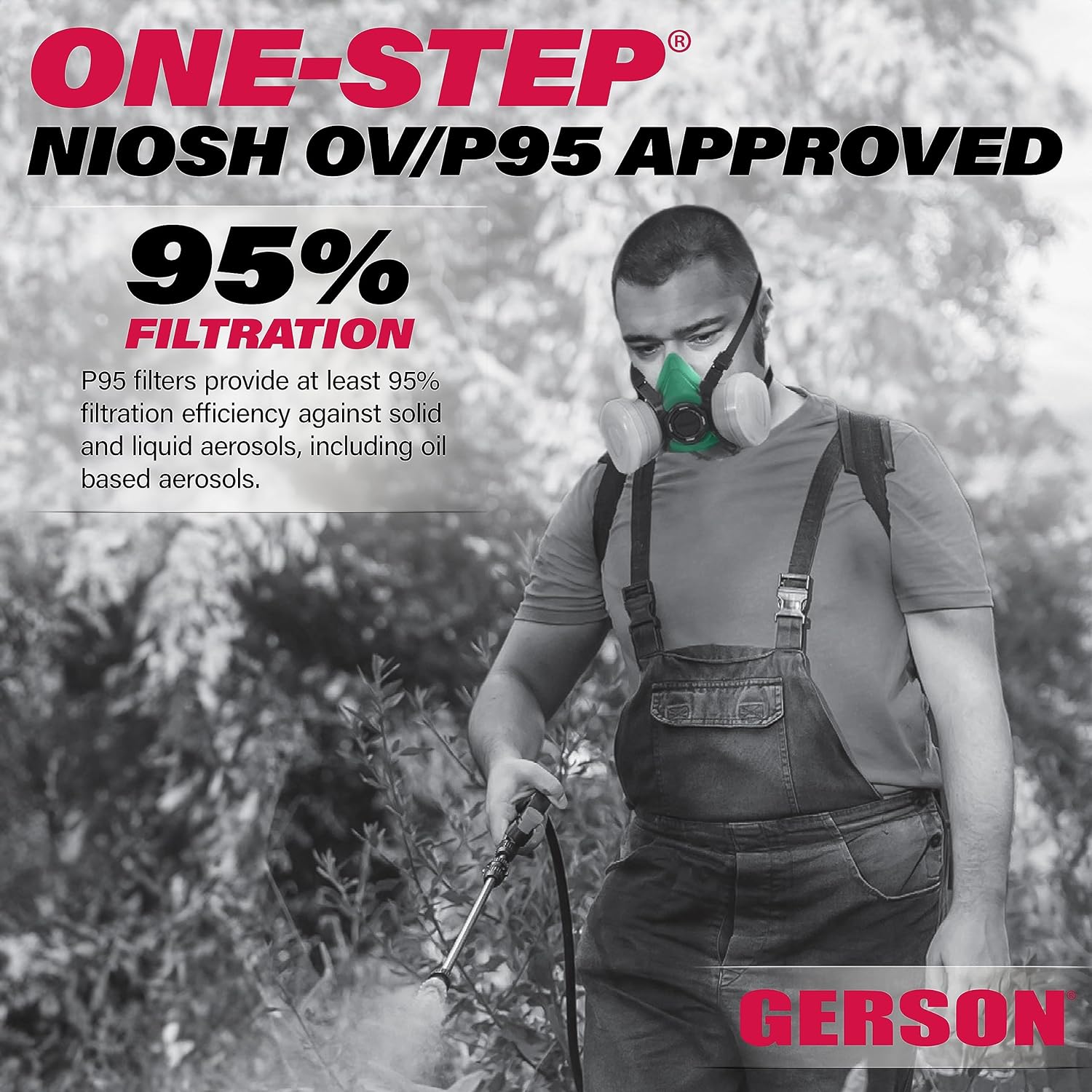 GERSON NIOSH 8211 One Step Disposable Half Mask Respirator Medium
