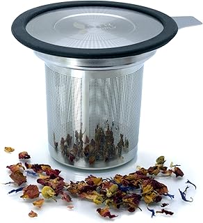 Tea Infuser | Tea Strainer for Loose Leaf Tea | Fine Mesh 304 Stainless Steel Tea Steeper | Tea Filter with Handle & Silic...