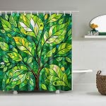 Shower Curtains No Liner, Mantto Bath Shower Curtain Decor with Modern Concise Design, Bath Fantastic Decorations Waterproof Polyester Fabric Bathroom Shower Curtain Set with Hooks 72" x 72" (C1207)