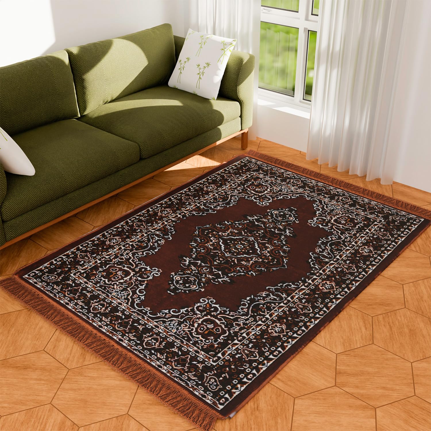 Kuber Industries Carpet | Velvet Floor Mat | Carpet for Hall | Carpet for Living Room | Carpet for Bedroom | Area Rug | Solid Prayer Mat |Heavy V.V Carpet | 5x7 Feet | Dark Brown (B0C2VNKMT4) Amazon Price History, Amazon Price Tracker