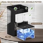 ToLife Dehumidifiers for Home 95 OZ Water Tank, 1000 sq.ft Dehumidifier for Basement Bedroom Bathroom with Auto Shut Off 7 Colors LED Light,Black