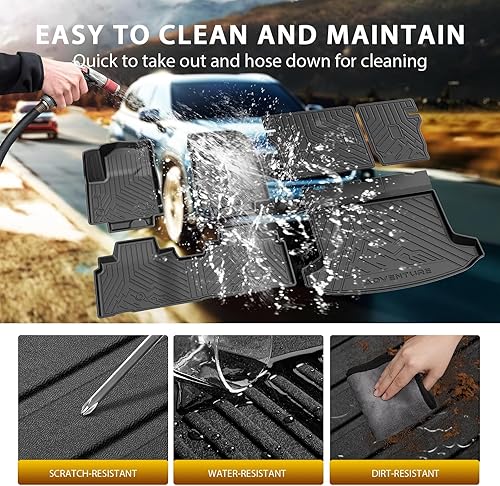 Vista 311 de Powerty Alfombras resistentes para BMW X3 2018 a 2024 y BMW X4 2019 a 2024, a medida para accesorios de X3 y X4, de elastómero termoplástico 3D