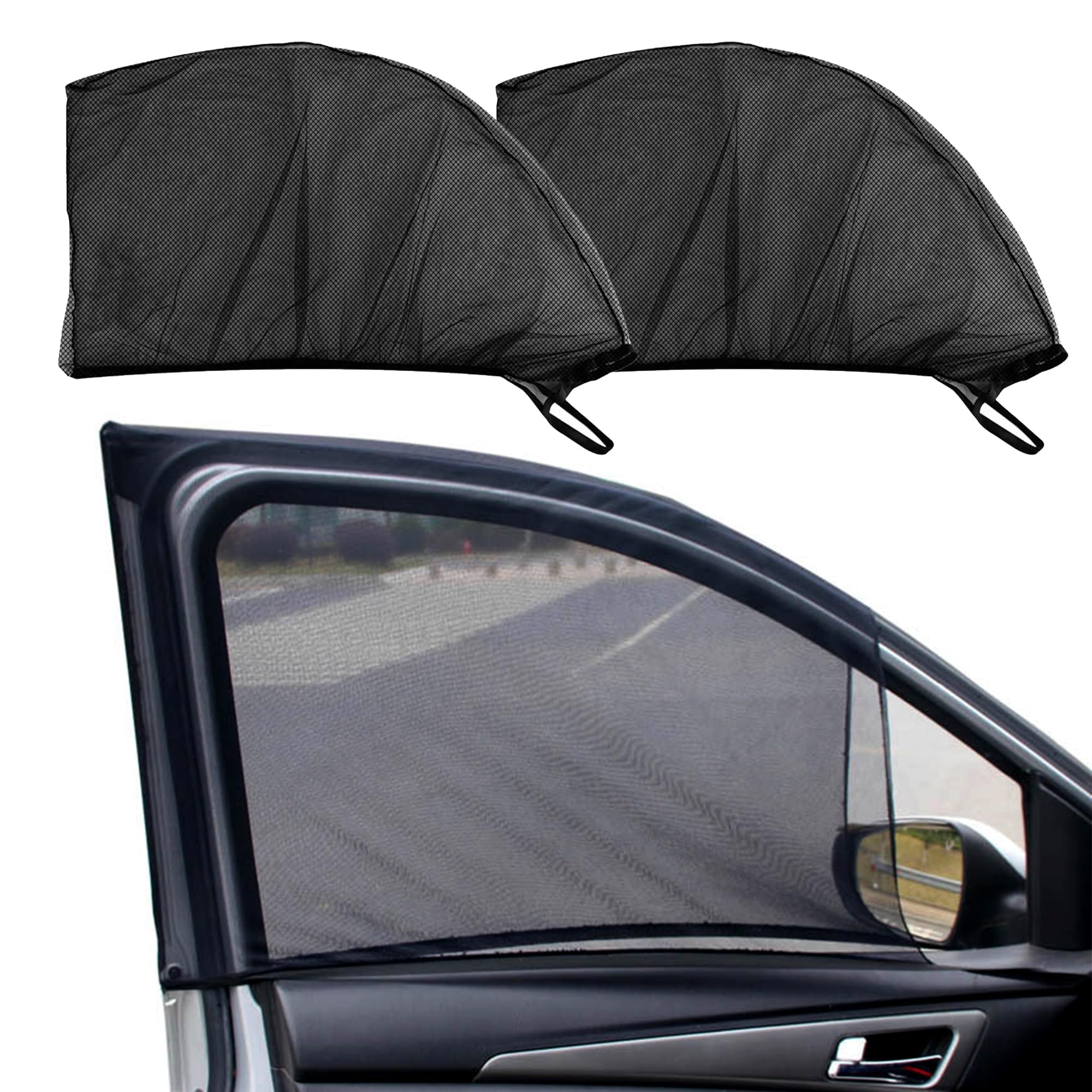 ONEMAJI Car Window Sun Shades for Abarth 500 500e 500C 595 600e 124 Spider Punto Evo Grande Punto, Breathable Mesh Car Side Window Covers UV Protection Mosquito Net Blind for Baby Pet Travel