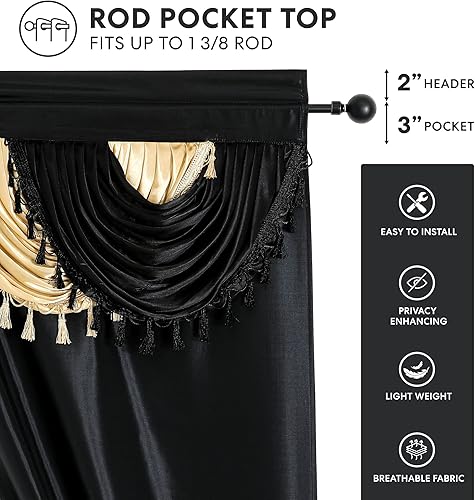 Miniatura 10 de Regal Home Collections Amore Cortinas - Juego de cortinas de ventana de 5 piezas paneles de 54 pulgadas de ancho x 95 pulgadas de largo con cenefa