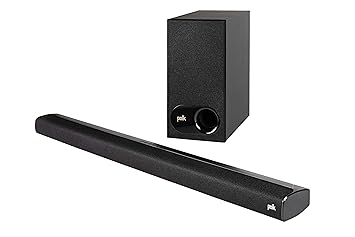 Polk Audio Signa S2 220W, 2.1 Ultra-Slim Sound Bar with Wireless Subwoofer, HDMI, Bluetooth Enabled Music Streaming (Black)