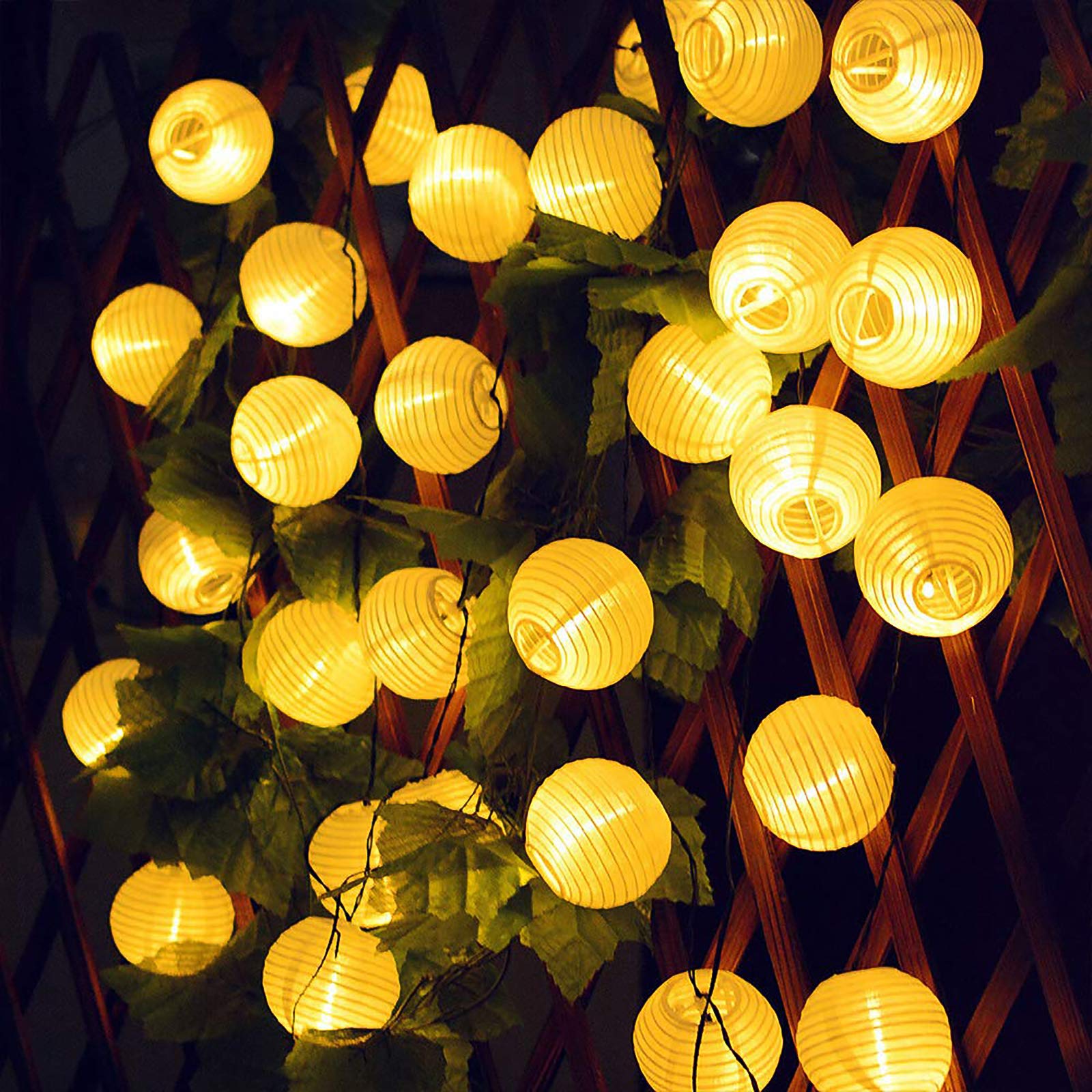 Konesky Solar Lantern String Lights, 6M/ 19.7fts 30 LED Waterproof Indoor Outdoor Solar Decorative Fairy Lights for Party, Garden, Wedding, Christmas and Halloween Decorations