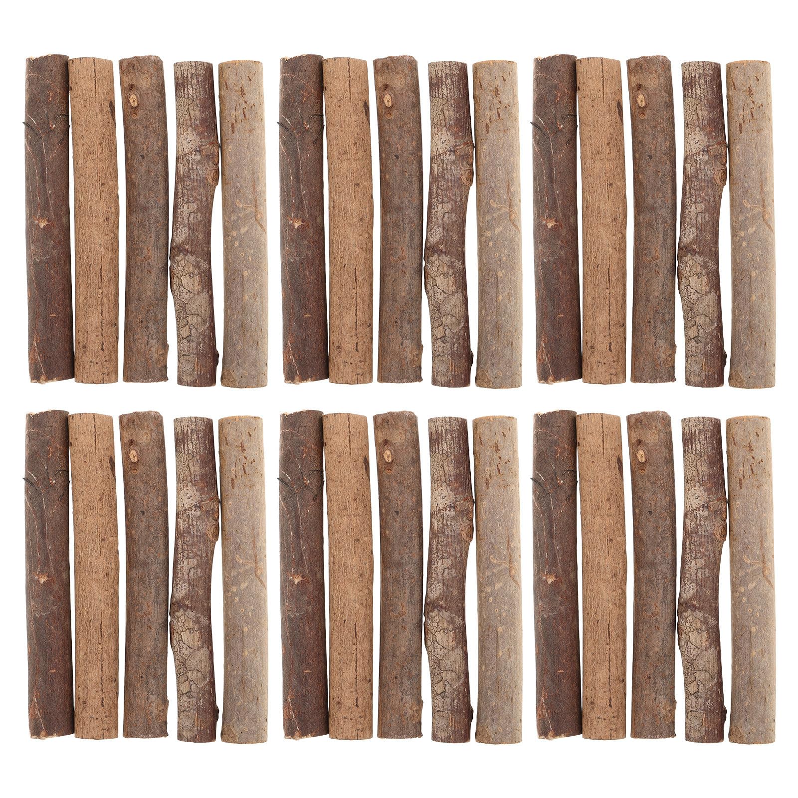 Mobestech 100 Stück Bastelholz aus Naturholz Leichte Kleiner Holzstäbchen mit Rustikalem Design für Bastelarbeiten und Dekorationen im Woodland Stil